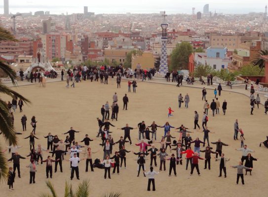 Práctica Qigong en el Park Güell
